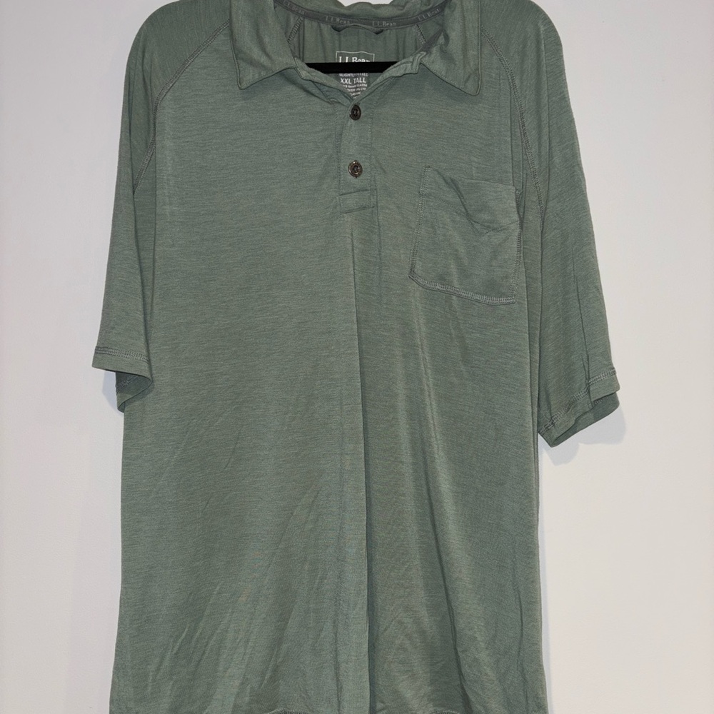 L.L. Bean Sage SunSmart Polo Shirt with Pocket